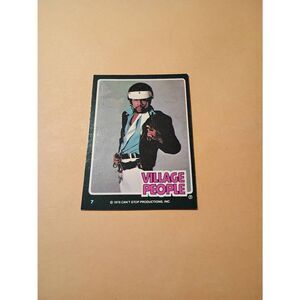 Vintage 1979 Village People Trading Card #7  Disco Era Vintage Music Collectible